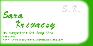 sara krivacsy business card